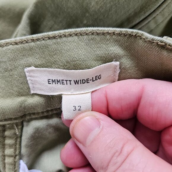 MADEWELL Women's Emmett Wide Leg Pants Green Size 32 High Rise Stretch - Picture 8 of 10